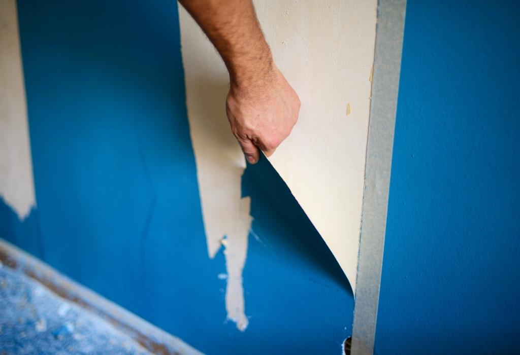 textured wallpaper glue & border remove from walls or from ceiling best techniques